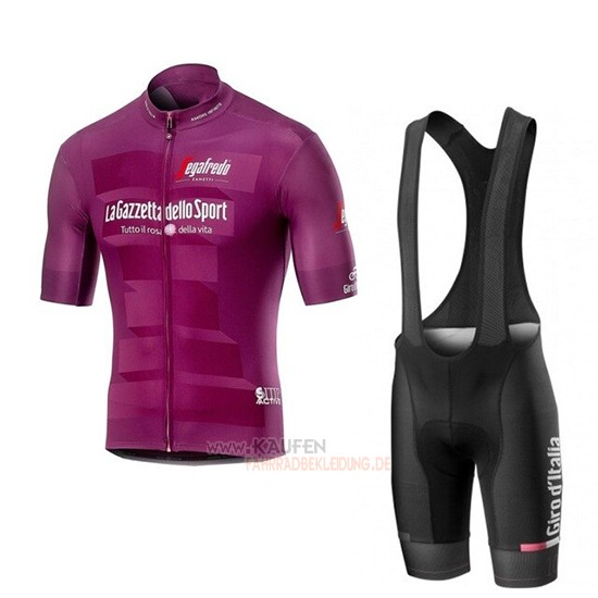 Giro d'Italia Kurzarmtrikot 2019 und Kurze Tragerhose Volett